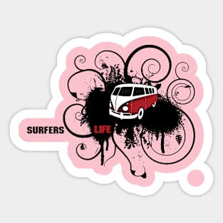 Surfer's Life on Soft Pink Sticker